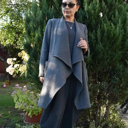 Asymmetrical Wool Maxi Coat