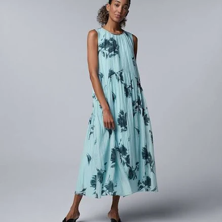 Women's Simply Vera Vera Wang Shirred Maxi Dress, Size: XL, Blue Water Blooms