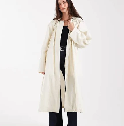 ASOS DESIGN Longline Bubble Hem Trench Coat