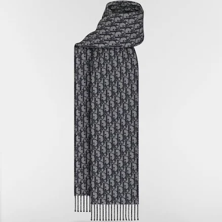 DIOR Men's Oblique Double-Sided Wool and Cashmere Scarf