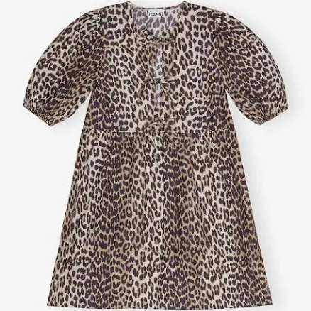 Ganni Leopard Cotton Dress