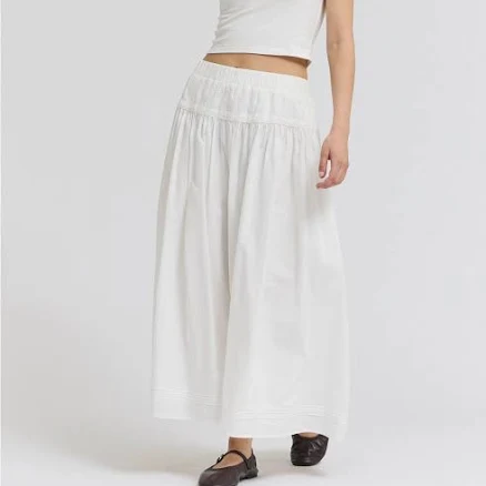 Pintuck Midi Skirt