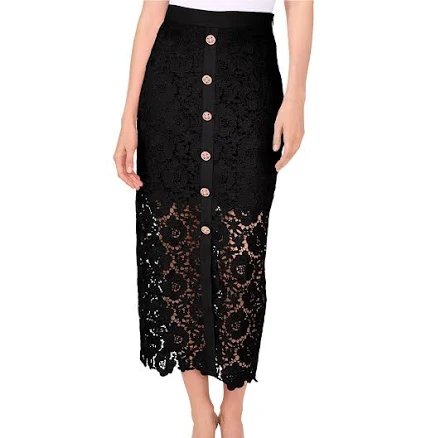 CeCe Lace A-Line Midi Skirt Womens