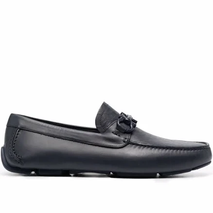 Ferragamo Men's Embossed-Logo Leather Loafers