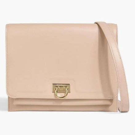 Women's Ferragamo Trifolio Flap Crossbody Bag Soft Leather Ameretti