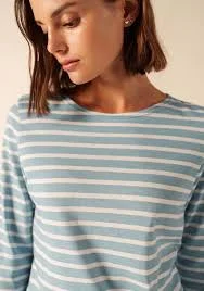 GALATHEE II Breton Striped Top (SKYLIGHT BLUE / WHITE)