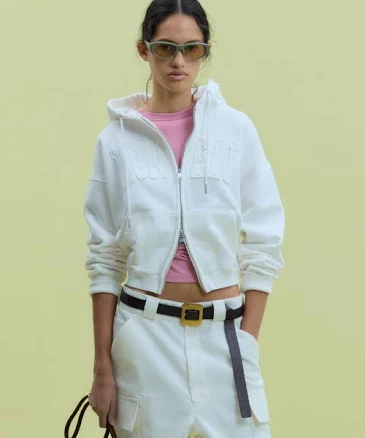 NOHANT lonely/LOVELY CROP HOODIE Zip-Up