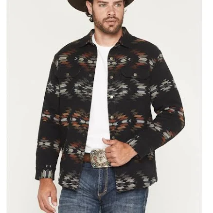 Pendleton Men's Bay City Sherpa-Lined Cotton Chamois Shirt Jacket