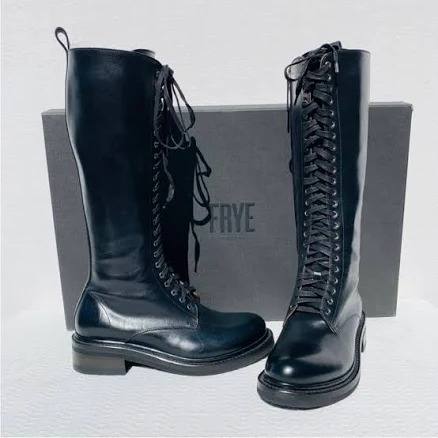 Frye Women's Alice Tall Leather Combat Boots