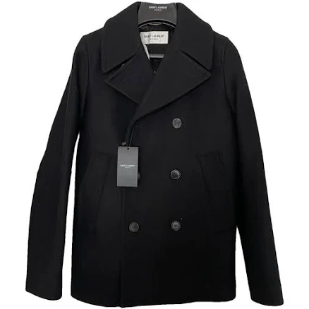 Saint Laurent Men's Double-Breasted Wool Peacoat