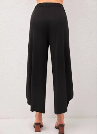 High-Waisted Pants with Side Slit