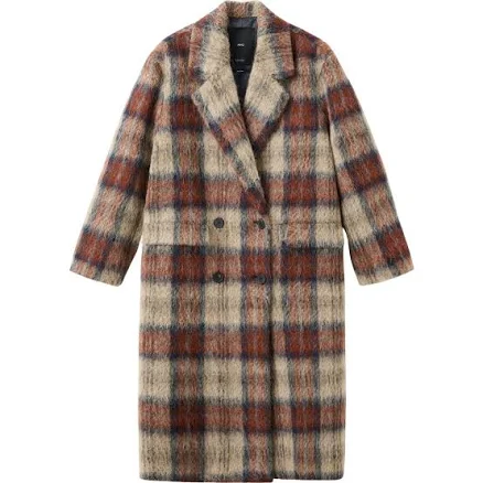 MANGO Women's Wool-Blend Check Coat