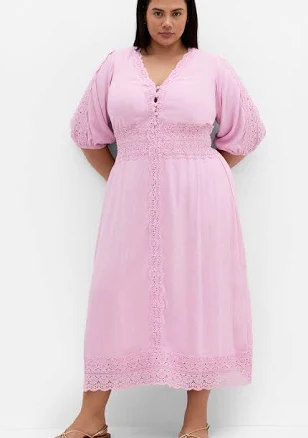 City Chic Women's Plus Size Belle V Neck Midi Dress