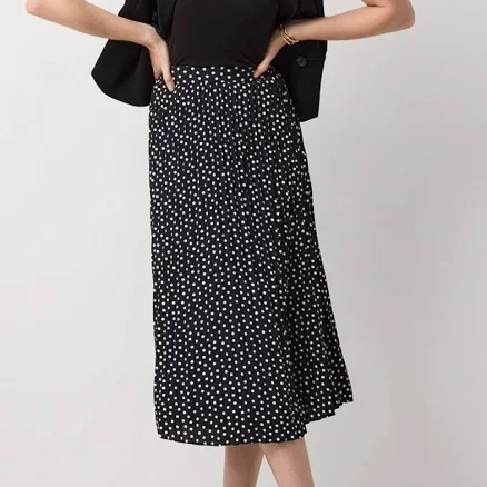 White House Black Market Pleated Crepe Midi Skirt