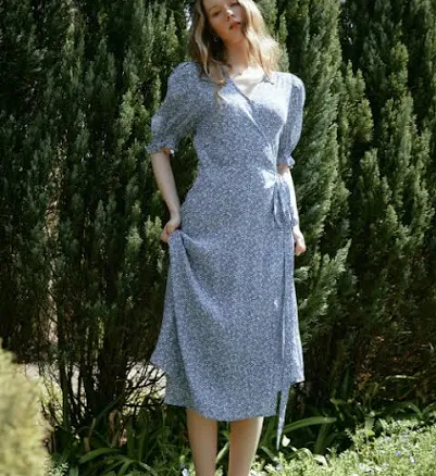 lenina JANE flower lap dress_SKY