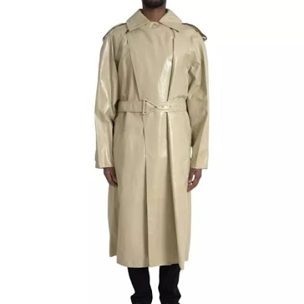 Bottega Veneta Lambskin Leather Trench Coat Jacket