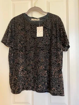 Free People Women's Short Sleeve Neck T-Shirt Top