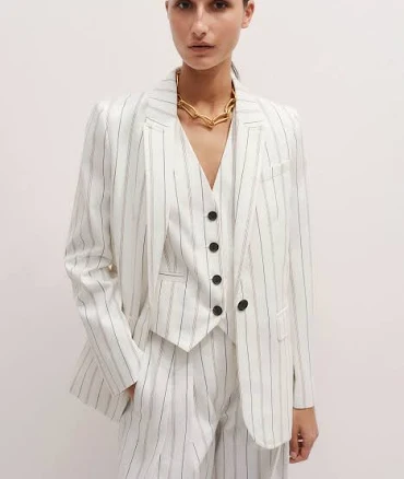 Me+em Women's Multi-Stripe Cotton Blazer