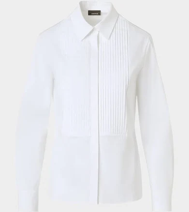 Akris Women's Pleated Cotton Poplin Shirt