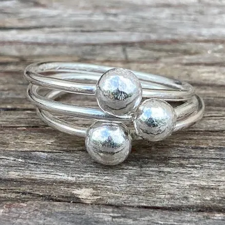 Sterling Silver Minimalist Ball Ring