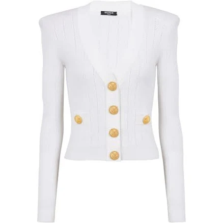 Balmain Women's Cropped Knit Cardigan