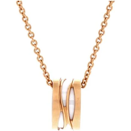 Bvlgari 18k Rose Gold B.zero1 Pendant Necklace