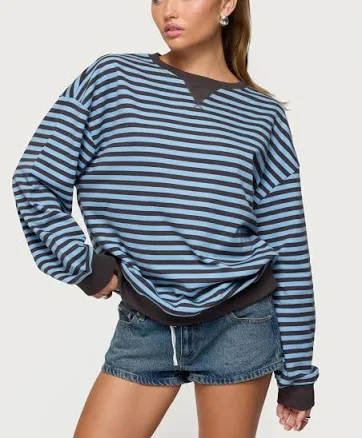 Edikted Women's Onda Striped Sweatshirt