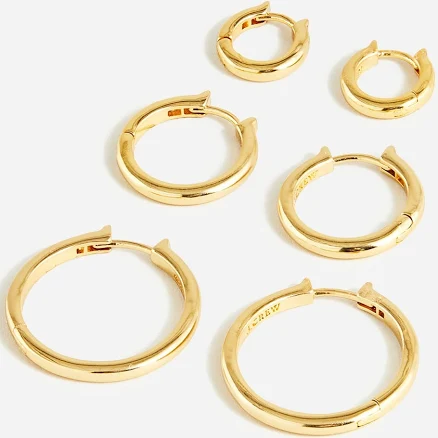 J.Crew Women's Small hoop Earrings Set-of-three