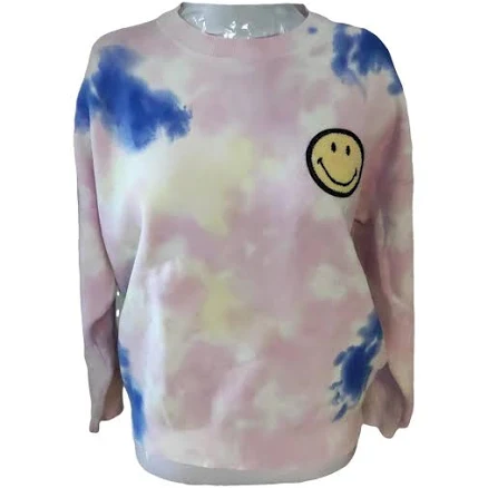 Sandro Pink Tie-Dye Cotton Smiley Face Sweatshirt Size 38 FR