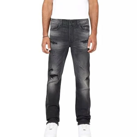 Smoke Rise Men's Slim Fit Wax Rip & Repair Jeans
