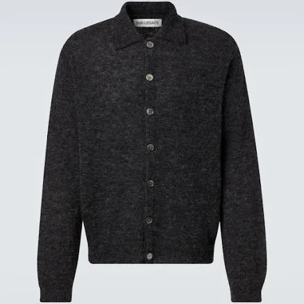 Our Legacy Men, Evening alpaca-blend cardigan, Grey, US 36, Knitwear, Wool