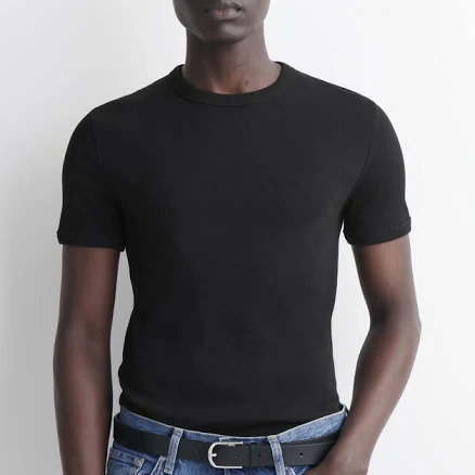 COS Men's Slim Ribbed Cotton T-Shirt