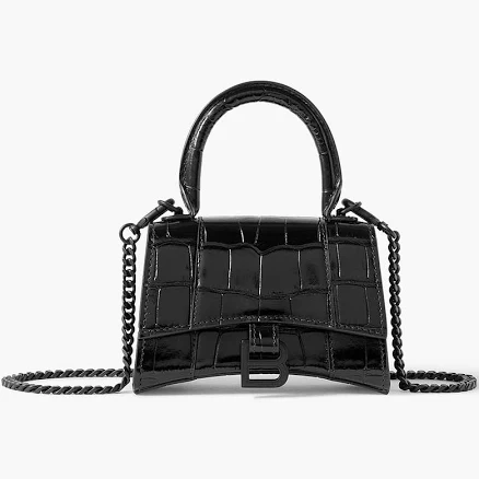 Balenciaga Women's Hourglass Mini Croc-effect Calfskin Tote