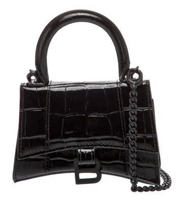 Balenciaga Mini Hourglass Crossbody Bag in Calf Leather