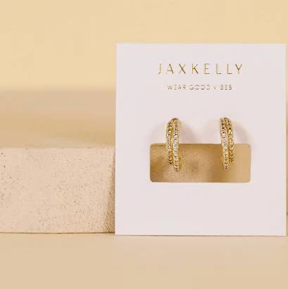 Double Champagne Hoop Earrings