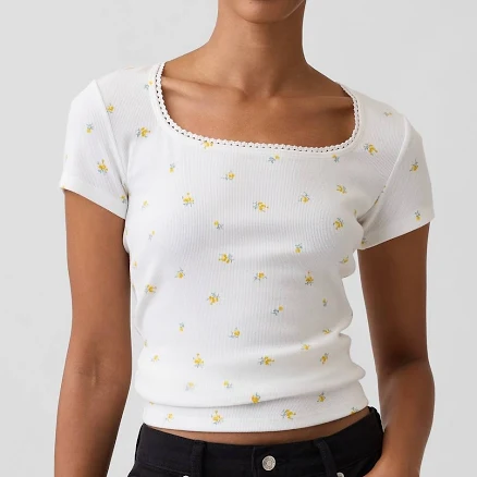 Gap Women's Ribbed Squareneck Top