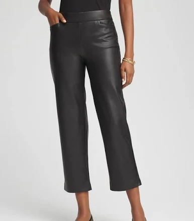 Chico's Women's Brigitte Cropped Faux Leather Pants