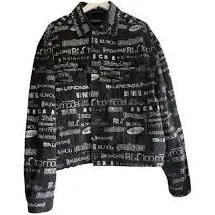 Balenciaga Black Graphic Men's Jacket