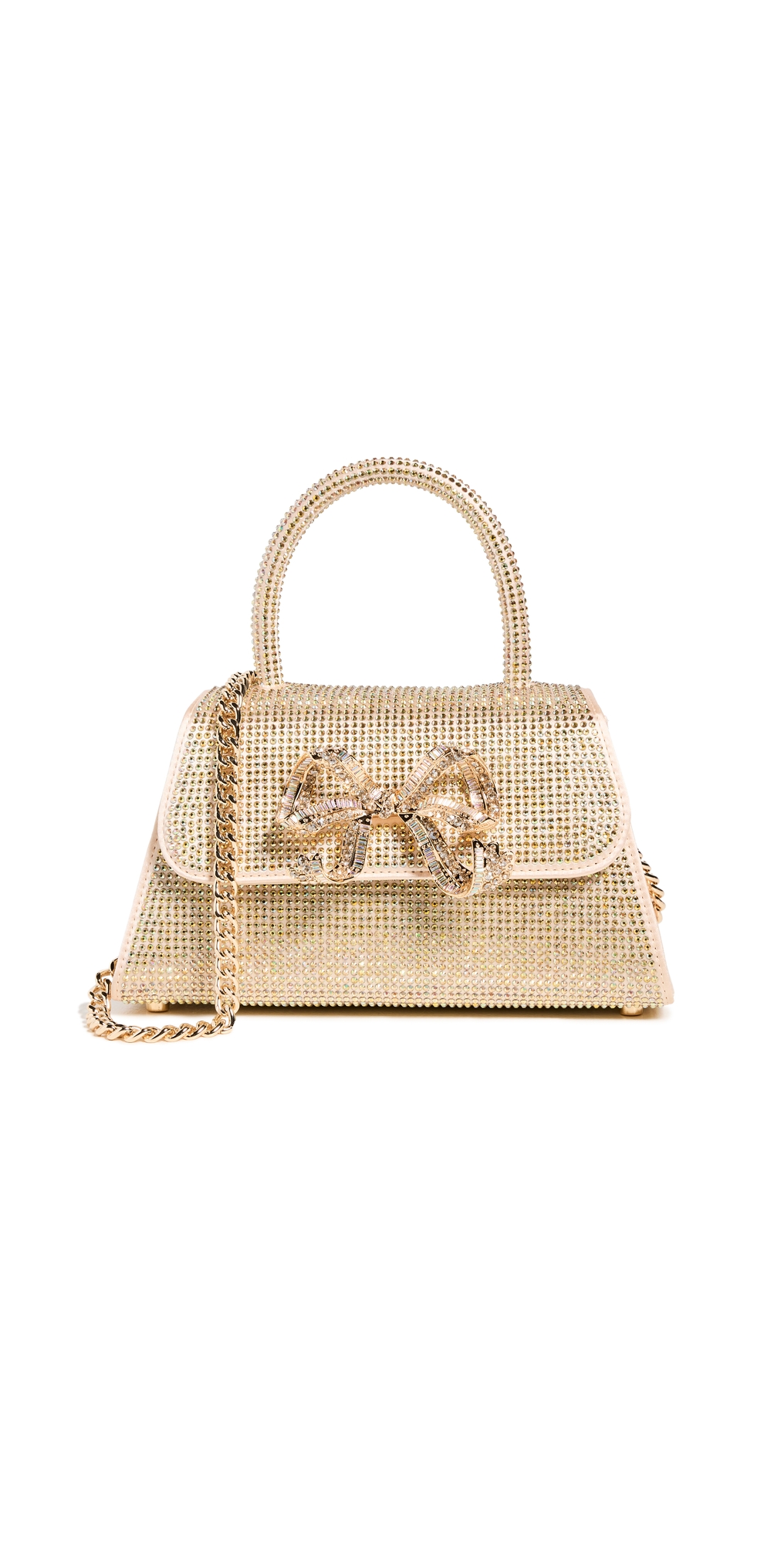 Self Portrait Champagne Rhinestone Mini Bow Bag