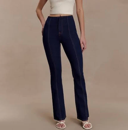 MESHKI Clio Paneled Flare Jeans