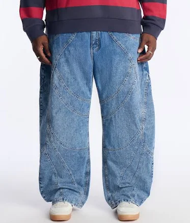 Fashion Nova Men's Barrel Paneled Ways Jean