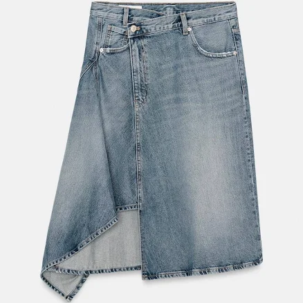 Zara Trf Asymmetric Denim Skirt