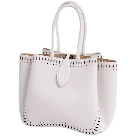 Alaia Bags | Alaia Handbag Tote Bag Angele 25 Calf Leather White | Color: White | Size: Os | Justbag_Net's Closet