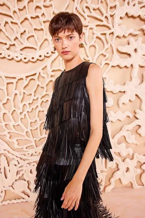 Ulla Johnson Women's Leonie Leather Fringe Top