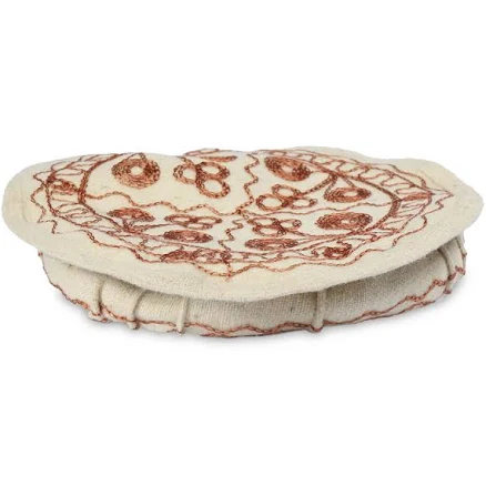 Off-White Nuristani Embroidered Pakol | Woolen Casual Wear Beret Style Hat -