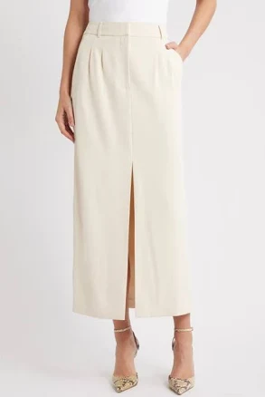 French Connection Women's Harry Suiting Slit Midi Skirt