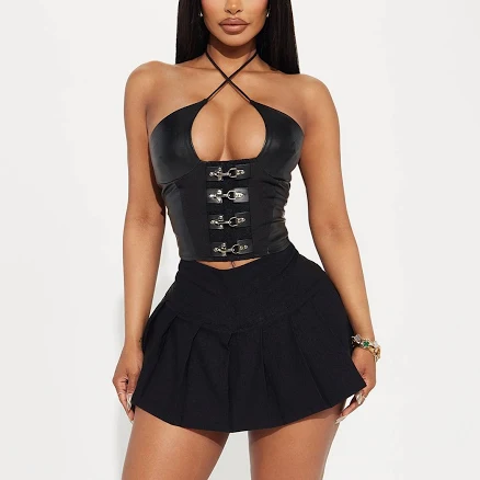 Falda Short Good Days Pleated Slit