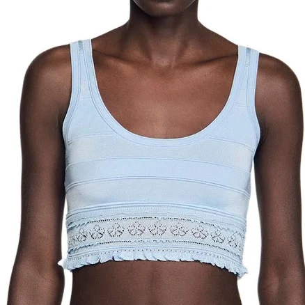 Sandro Women's Pointelle Knit Cropped Top