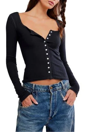 Free People Women's End Game Pointelle Long Sleeve
