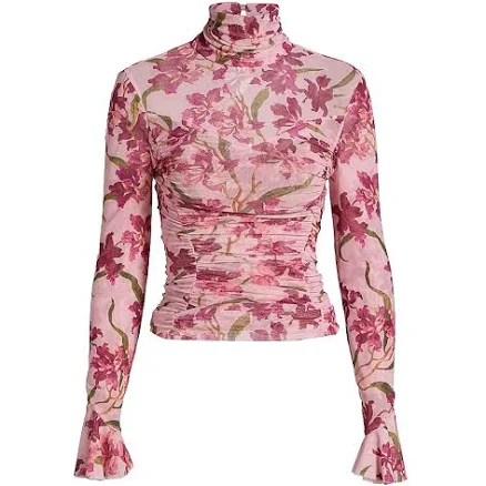 Cinq A Sept Women's Lucy Trailing Hibiscus Mesh Top